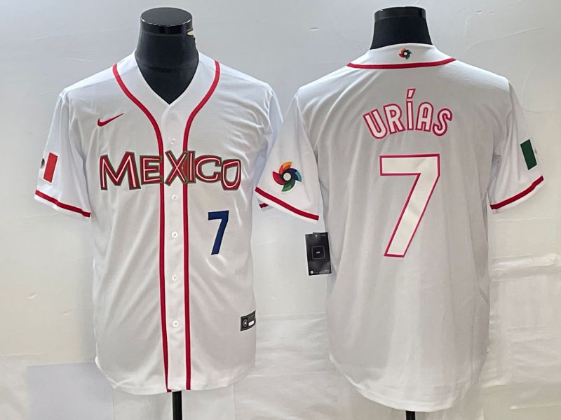 Men 2023 World Cub Mexico #7 Urias White Nike MLB Jersey9->more jerseys->MLB Jersey